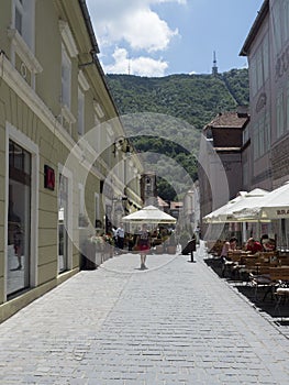 Michael Weiss street in Brasov, Romania